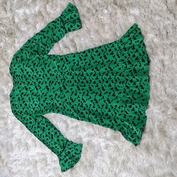 Tanya Taylor Nomi Green Silk Wrap Dress 4 - Picture 7 of 11